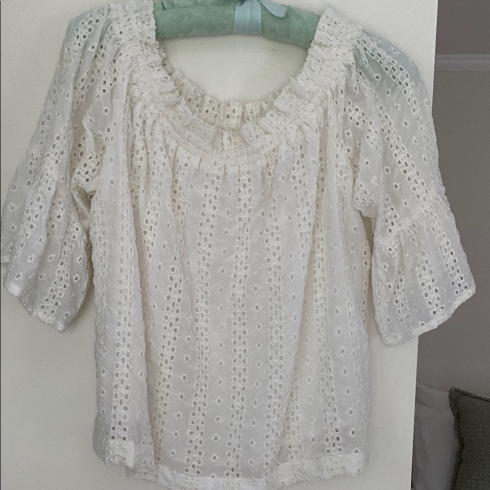 White Eyelet Women's Top